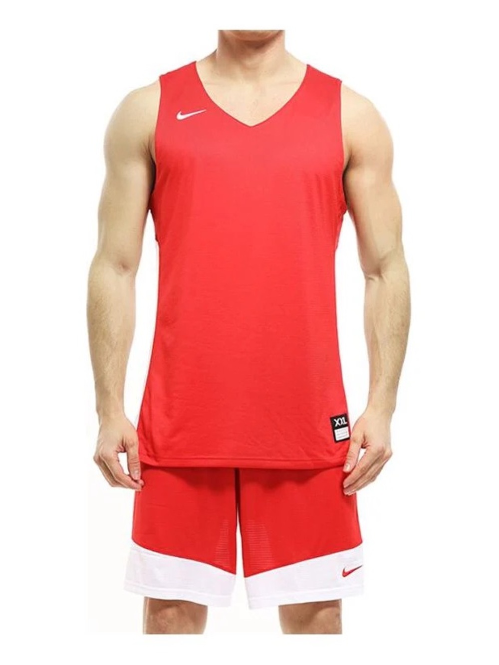 Nike NBA Issue Reversible Basketball Tank  Muscle Tee - Red/Gray, M